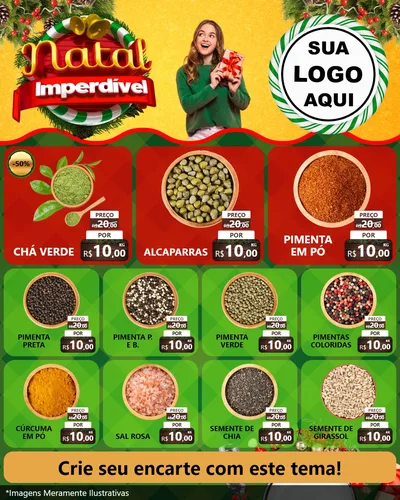Modelo de Rede Social para Feed Instagram com o tema Natal Imperdível para Produtos Naturais