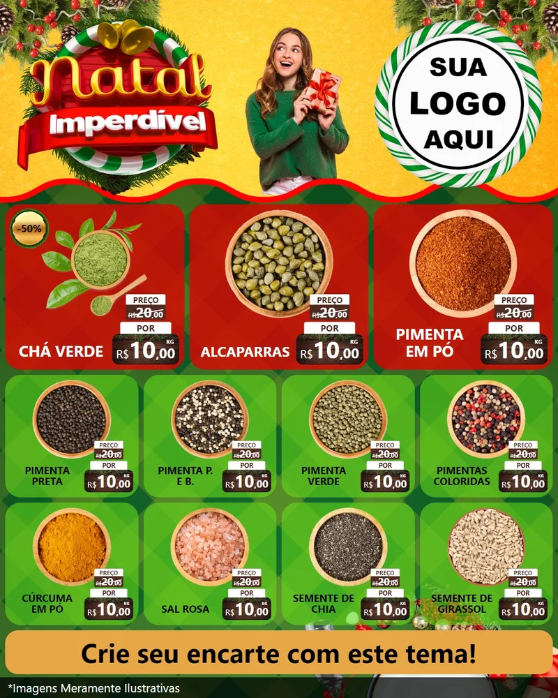 Modelo de Rede Social para Feed Instagram com o tema Natal Imperdível para Produtos Naturais