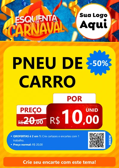 Modelo de Cartaz para Cartaz A4 Vertical com o tema Esquenta de Carnaval para Auto peças