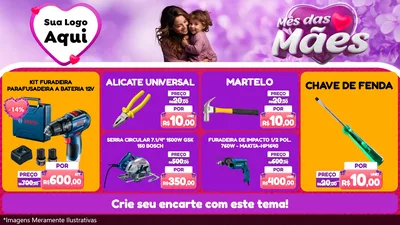 Modelo de TV para TV Horizontal com o tema Mês das Mães para Maquinas e Ferramentas