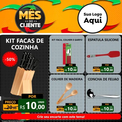 Modelo de Rede Social para Feed Facebook com o tema Mês do Cliente para Utilidades Domésticas