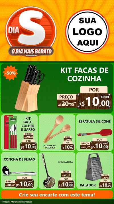 Modelo de Rede Social para Stories com o tema Dia S - O Dia Mais Barato para Utilidades Domésticas
