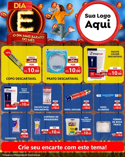 Modelo de Rede Social para Feed Instagram com o tema Dia E - O Dia Mais Barato Do Mês para Embalagens