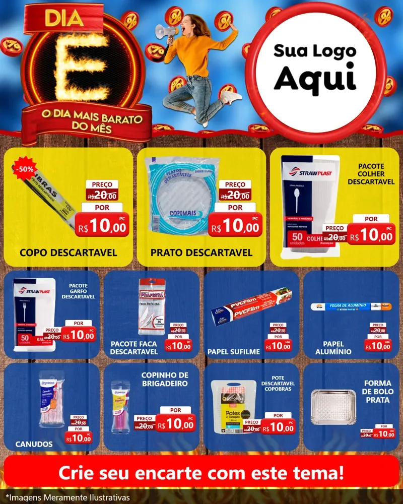 Modelo de Rede Social para Feed Instagram com o tema Dia E - O Dia Mais Barato Do Mês para Embalagens
