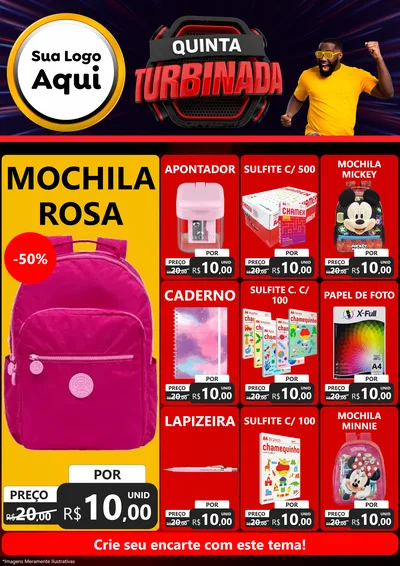 Modelo de Encarte para Encarte A4 Vertical com o tema Quinta Turbinada para Papelaria