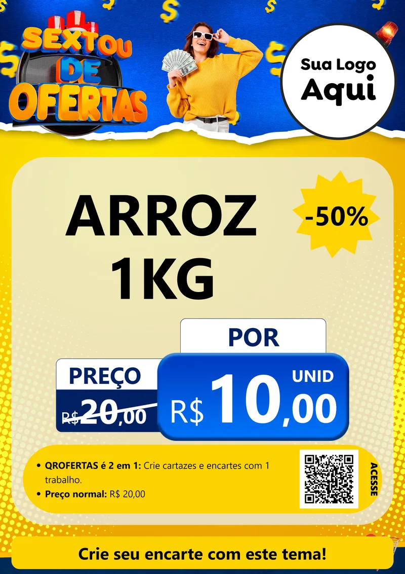 Modelo de Cartaz para Cartaz A4 Vertical com o tema Sextou de Ofertas para Supermercado