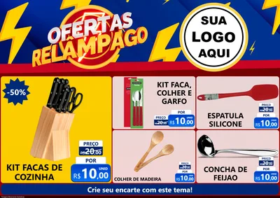 Modelo de Encarte para Encarte A4 Horizontal com o tema Ofertas Relâmpago para Utilidades Domésticas