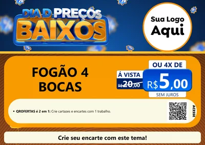 Modelo de Cartaz para Cartaz A4 Horizontal com o tema Dia D Preço Baixo para Móveis e Eletro