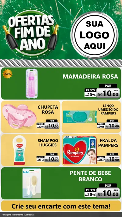 Modelo de TV para TV Vertical com o tema Ofertas Fim de Ano para Bebês