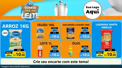 Modelo de TV para TV Horizontal com o tema Quarta Dia do Leite para Supermercado