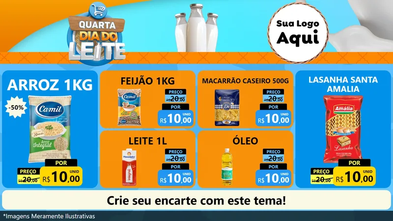 Modelo de TV para TV Horizontal com o tema Quarta Dia do Leite para Supermercado