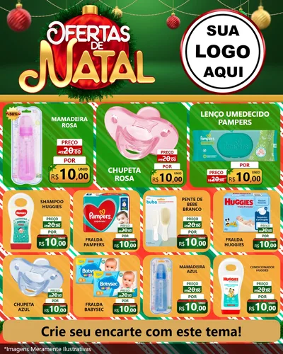 Modelo de Rede Social para Feed Instagram com o tema Ofertas de Natal para Bebês