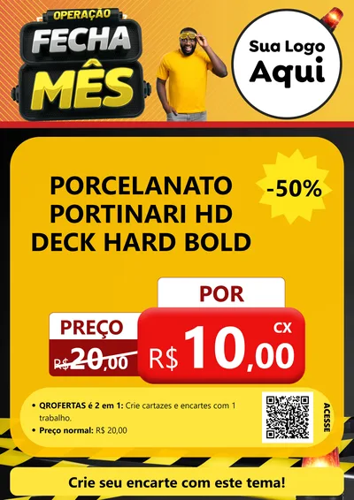 Modelo de Cartaz para Cartaz A4 Vertical com o tema Operação Fecha Mês para Pisos e revestimentos
