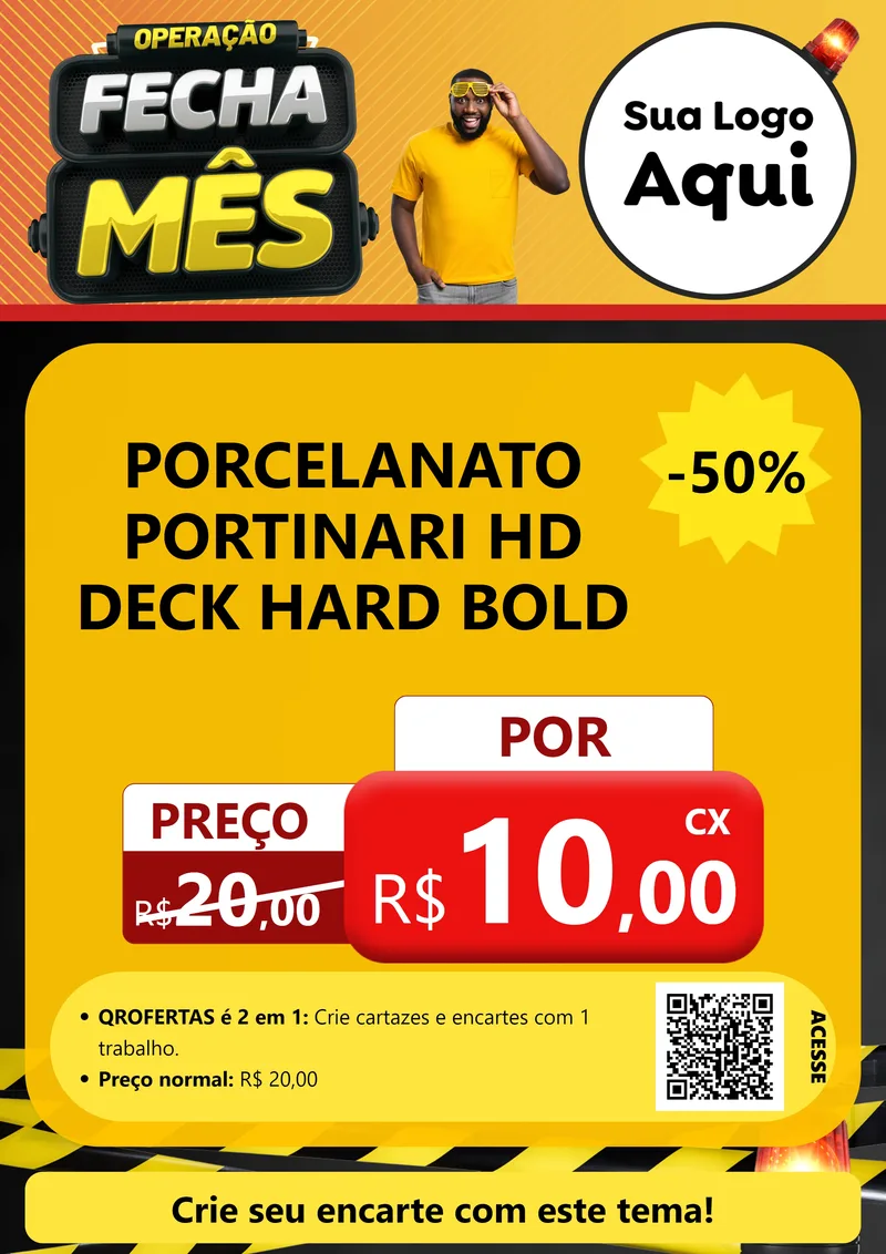 Modelo de Cartaz para Cartaz A4 Vertical com o tema Operação Fecha Mês para Pisos e revestimentos