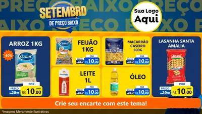Modelo de TV para TV Horizontal com o tema Setembro De Preço Baixo para Supermercado