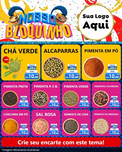 Modelo de Rede Social para Feed Instagram com o tema Nosso Bloquinho para Produtos Naturais
