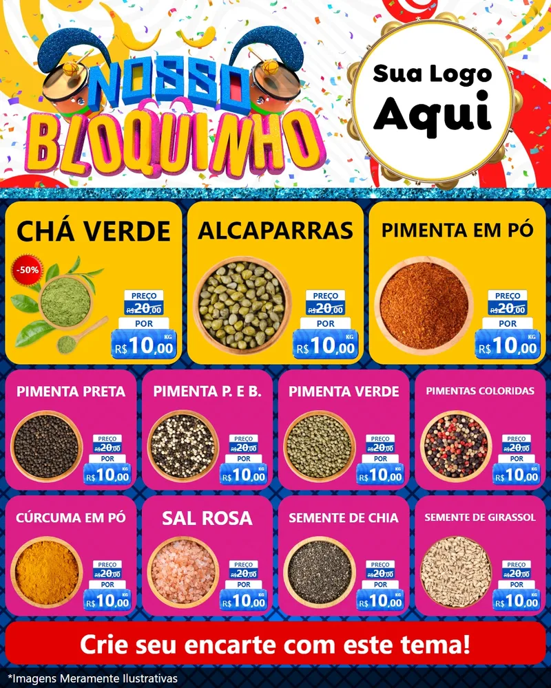 Modelo de Rede Social para Feed Instagram com o tema Nosso Bloquinho para Produtos Naturais