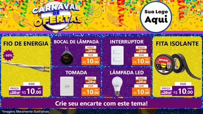 Modelo de TV para TV Horizontal com o tema Carnaval de Ofertas para Materiais Elétricos