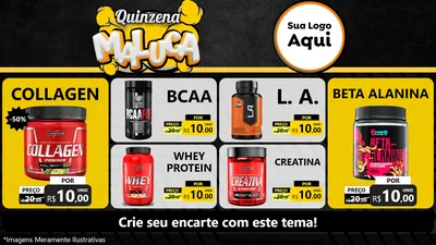 Modelo de TV para TV Horizontal com o tema Quinzena Maluca para Suplementos alimentares