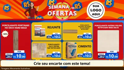 Modelo de TV para TV Horizontal com o tema Semana de Ofertas para Pisos e revestimentos