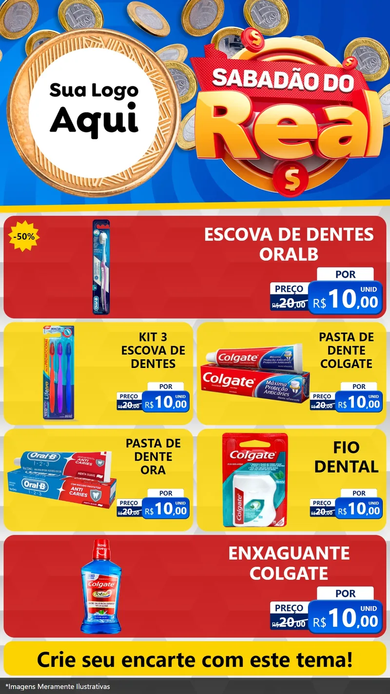 Modelo de TV para TV Vertical com o tema Sabadão do Real para Higiene Pessoal