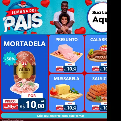 Modelo de Rede Social para Feed Facebook com o tema Semana Dos Pais para Frios e Laticínios