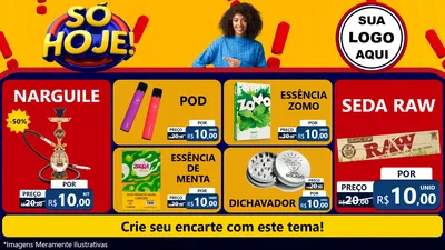 Modelo de TV para TV Horizontal com o tema Só Hoje! para Tabacaria