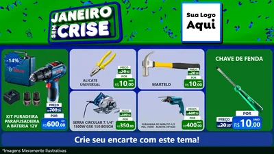 Modelo de TV para TV Horizontal com o tema Janeiro Sem Crise para Maquinas e Ferramentas