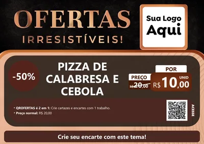 Modelo de Cartaz para Cartaz A4 Horizontal com o tema Ofertas Irresistíveis! para Pizzaria