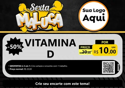 Modelo de Cartaz para Cartaz A4 Horizontal com o tema Sexta Maluca para Farmácia