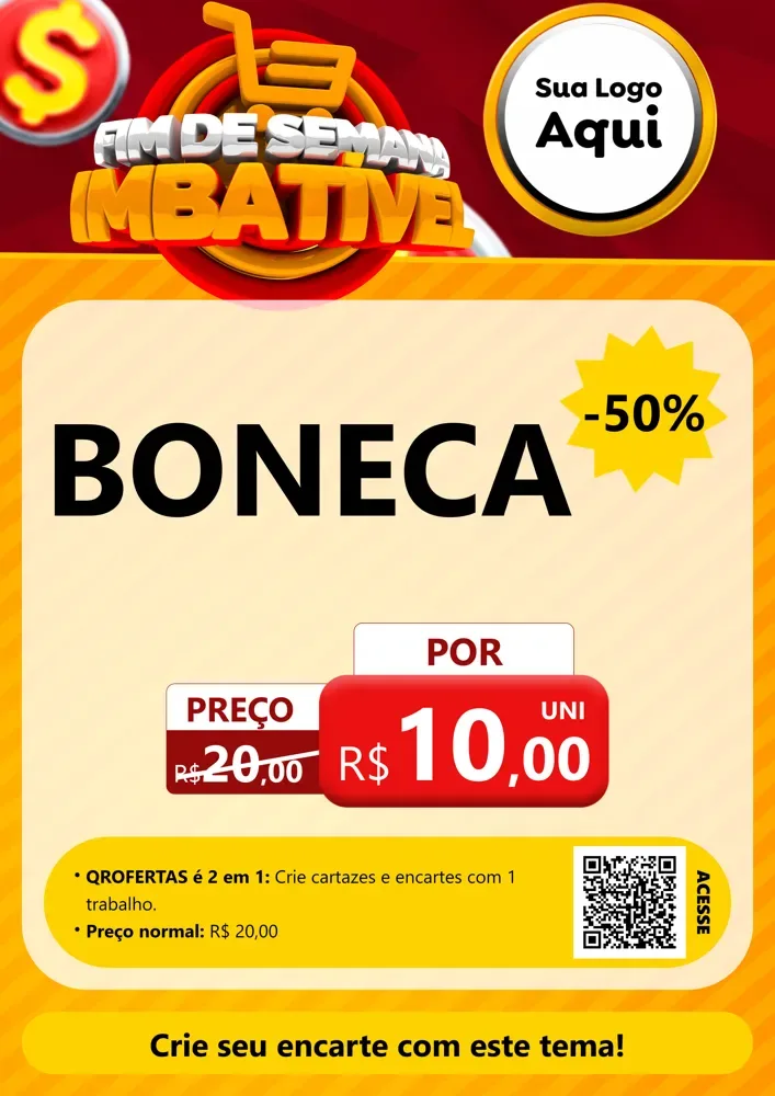 Modelo de Cartaz para Cartaz A4 Vertical com o tema Fim de Semana Imbatível para Brinquedos