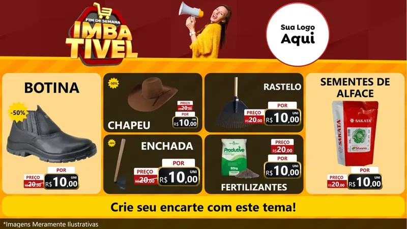 Modelo de TV para TV Horizontal com o tema Fim de Semana Imbatível para Agropecuária