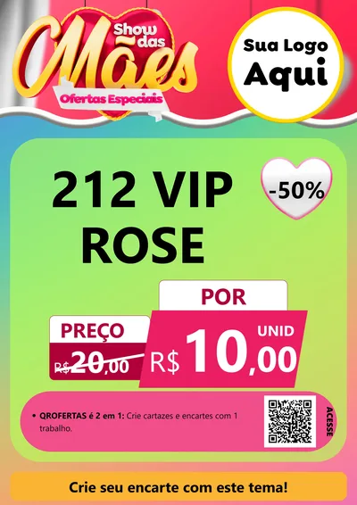 Modelo de Cartaz para Cartaz A4 Vertical com o tema Show das Mães - Ofertas Especiais para Perfumes