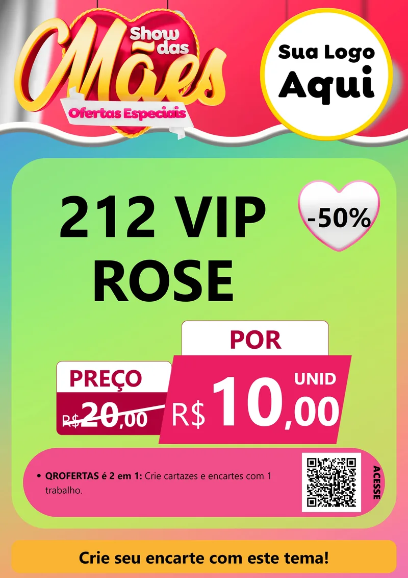 Modelo de Cartaz para Cartaz A4 Vertical com o tema Show das Mães - Ofertas Especiais para Perfumes
