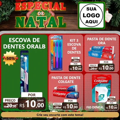 Modelo de Rede Social para Feed Facebook com o tema Especial de Natal para Higiene Pessoal