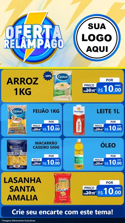 Modelo de TV para TV Vertical com o tema Oferta Relâmpago para Supermercado