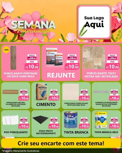 Modelo de Rede Social para Feed Instagram com o tema Semana da Primavera para Pisos e revestimentos