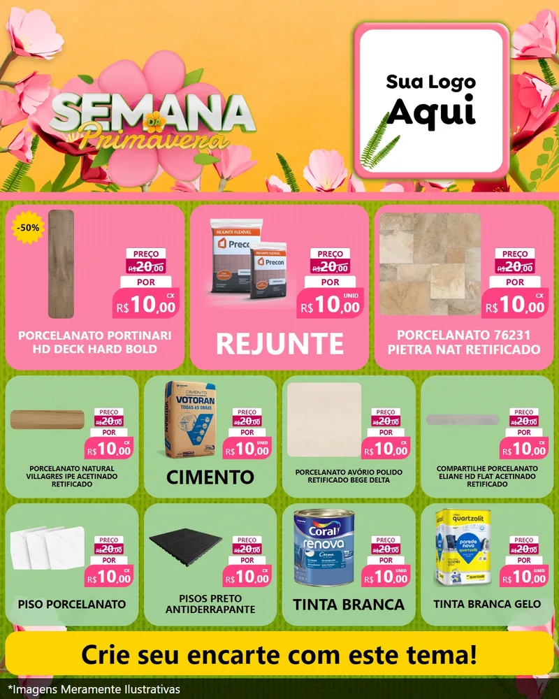 Modelo de Rede Social para Feed Instagram com o tema Semana da Primavera para Pisos e revestimentos