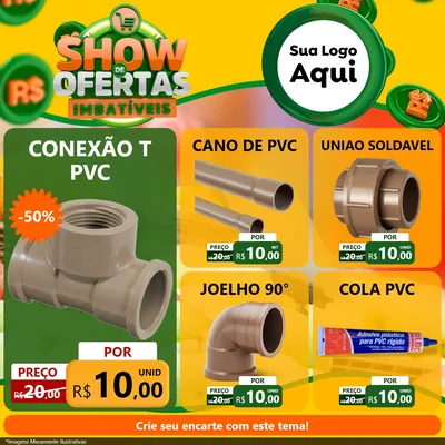 Modelo de Rede Social para Feed Facebook com o tema Show de Ofertas Imbatíveis para Tubos e conexões