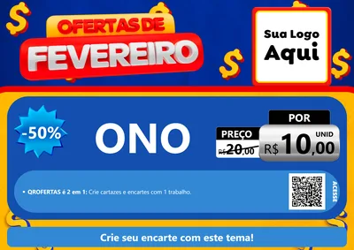Modelo de Cartaz para Cartaz A4 Horizontal com o tema Ofertas de Fevereiro para Óticas