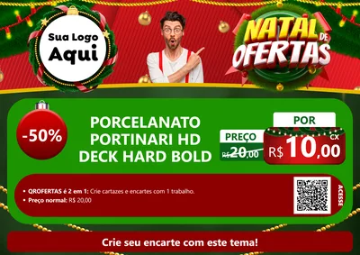 Modelo de Cartaz para Cartaz A4 Horizontal com o tema Natal de Ofertas para Pisos e revestimentos
