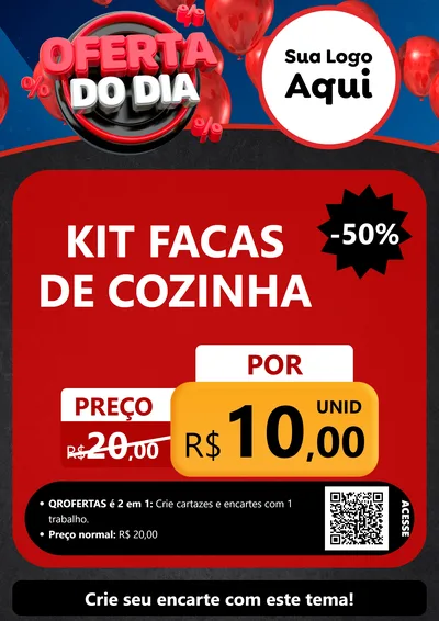 Modelo de Cartaz para Cartaz A4 Vertical com o tema Oferta do Dia para Utilidades Domésticas