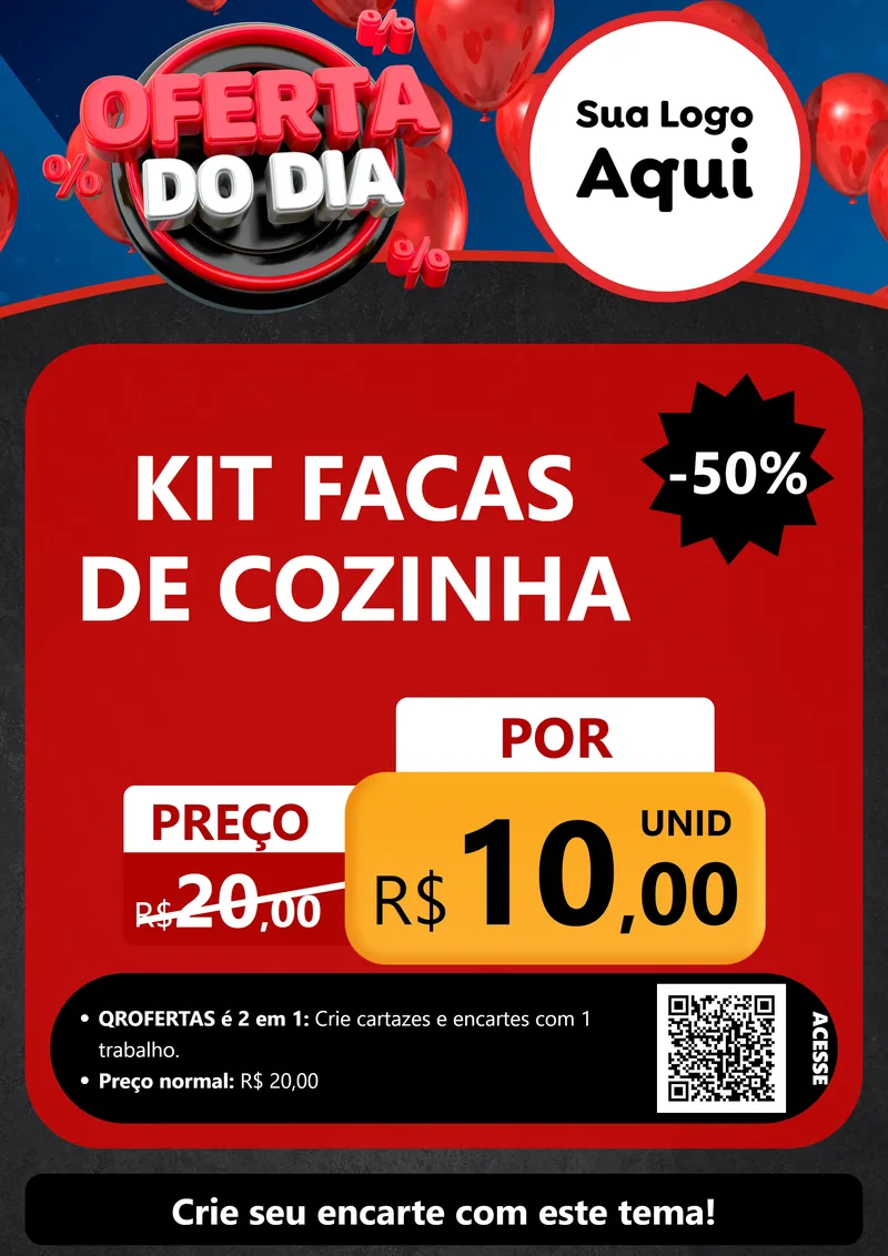 Modelo de Cartaz para Cartaz A4 Vertical com o tema Oferta do Dia para Utilidades Domésticas