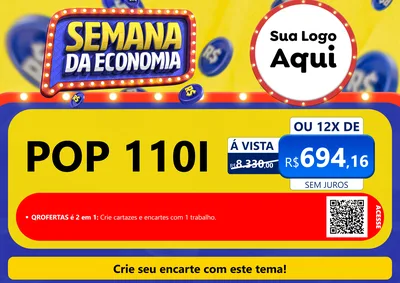 Modelo de Cartaz para Cartaz A4 Horizontal com o tema Semana da Economia para Concessionaria de Motos