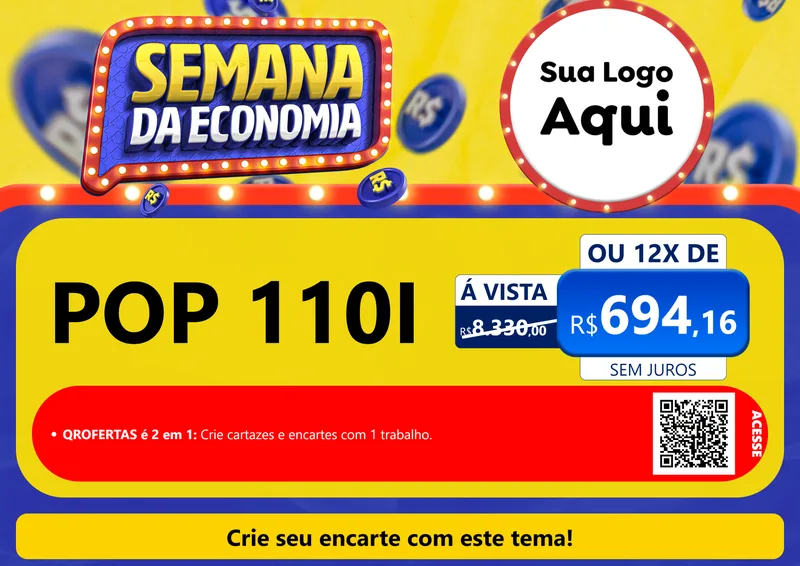 Modelo de Cartaz para Cartaz A4 Horizontal com o tema Semana da Economia para Concessionaria de Motos