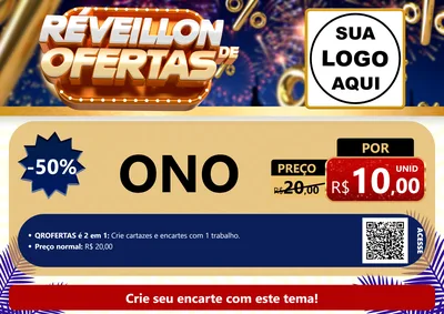 Modelo de Cartaz para Cartaz A4 Horizontal com o tema Réveillon de Ofertas para Óticas