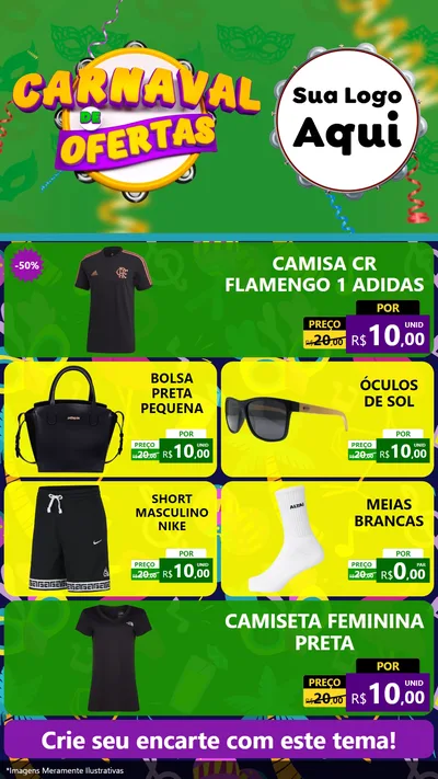 Modelo de TV para TV Vertical com o tema Carnaval de Ofertas para Roupas e acessórios