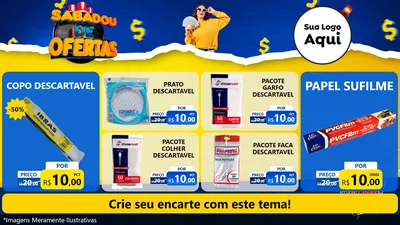 Modelo de TV para TV Horizontal com o tema Sabadou de Ofertas para Embalagens