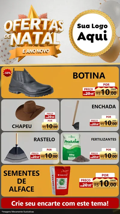 Modelo de TV para TV Vertical com o tema Ofertas De Natal E Ano Novo para Agropecuária
