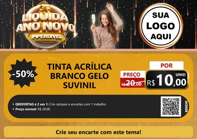 Modelo de Cartaz para Cartaz A4 Horizontal com o tema Liquida Ano Novo Imperdível para Tintas e Ferramentas